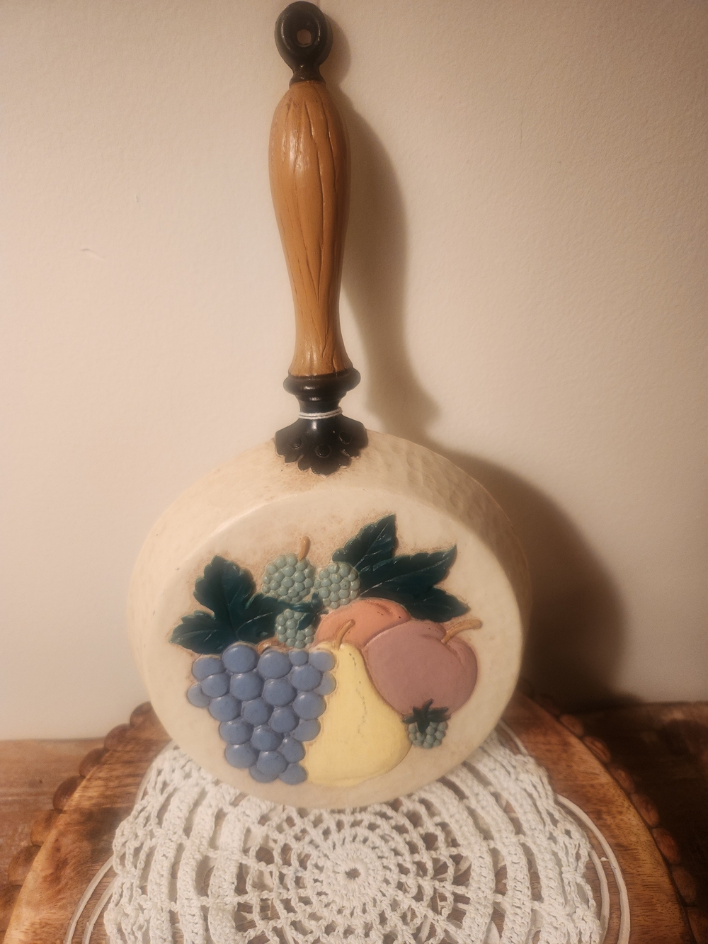 Resin Fruit Wall Hanging with Wooden Handle